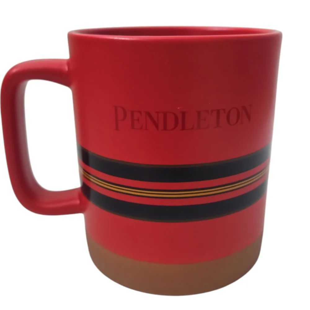 PENDLETON Woolen Mills National Parks Collection Red Striped 18 Oz Stoneware Mug - Picture 1 of 6